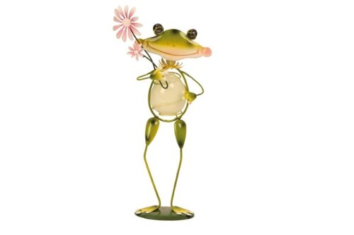 Fluoreszierender Frosch mit Blume.