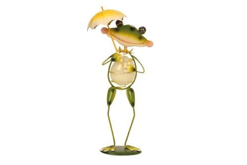 Frosch mit Regenschirm.