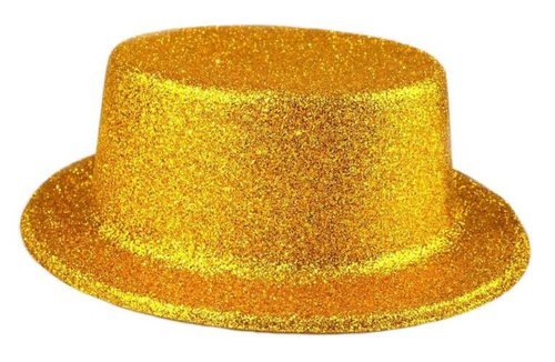 Partyhut mit Glitzer - goldene Farbe.