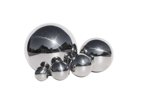 Stalowe, srebrne kule dekoracyjne 1 x Ø 15 cm, 1 x Ø 10 cm i 1 x Ø 6 cm, 1 x Ø 5 cm, 1 x Ø 4 cm
