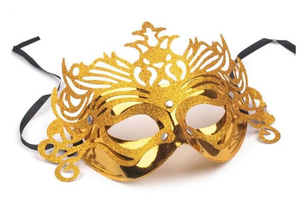Goldene Karnevalsmaske für die Augen