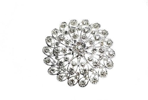 Broszka florystyczna, rozeta srebrna 1 sztuka