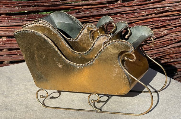 Blumentopfabdeckung aus Goldmetall - Größe XL
