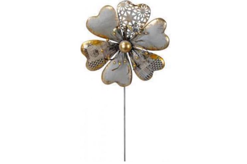 Dekoracja ogrodowa kwiat złoty 6 płatków