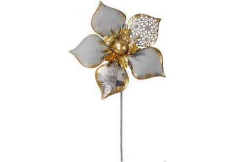Dekoracja ogrodowa kwiat złoty 5 płatków