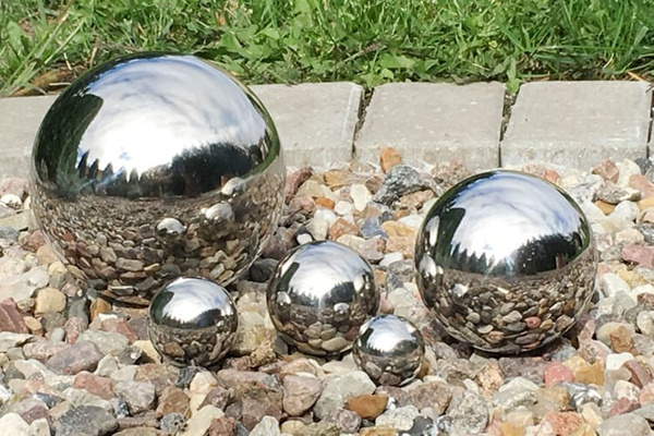 Dekorative Kugeln aus silbernem Stahl Ø4 cm / Ø5 cm / Ø8 cm / Ø10 cm  / Ø15 cm
