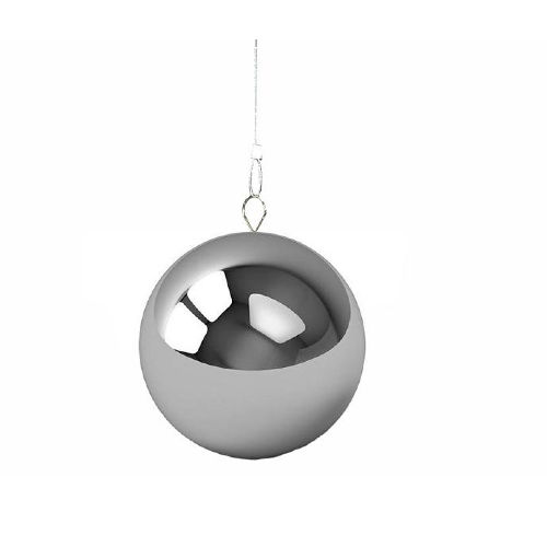 Silberne Zierkugel Ø 10 cm auf Seil