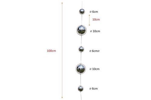 Girlanda stalowa z kul 6,10,6,10,6 cm