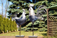 Graue Henne 55 cm - Gartenfigur aus Metall