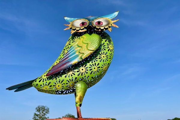 SOWA ażurowa metalowa figurka ogrodowa