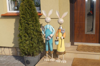 Frau Hase Gärtnerin 106 cm - Metall-Gartendekoration