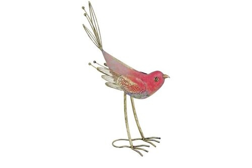 Rosa Vogel aus Metall.