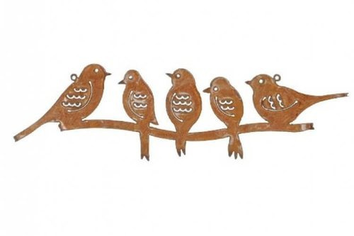 Rostvögel aus Metall.