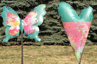 Serce metalowe turkusowe wys. 100 cm
