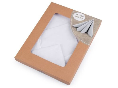 Serwetki białe bawełniane 4 szt w opakowaniu podarunkowym