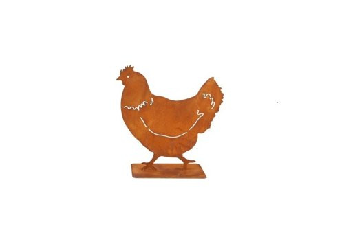 Metallhuhn auf der Basis - rostig.
