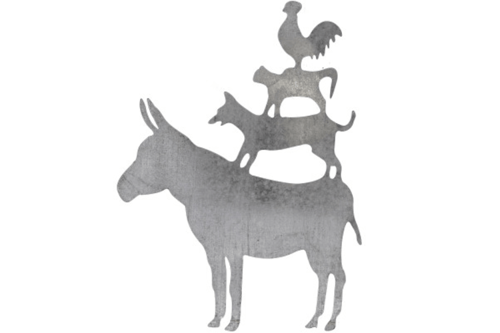 Dekoration Zink Esel Hund Katze Hahn