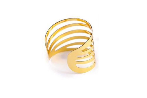 Obrączka na serwetkę złota prążki