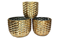 Goldene Abdeckung für Blumentopf XL