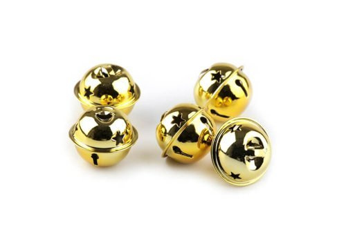 Dzwoneczki metalowe dźwięczne złote 30 mm