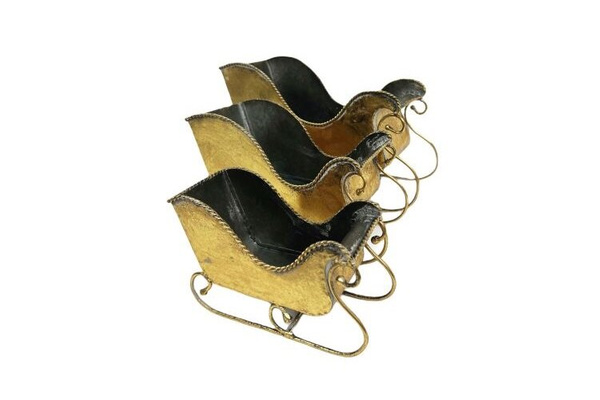 Blumentopfabdeckung aus Goldmetall - Größe XL
