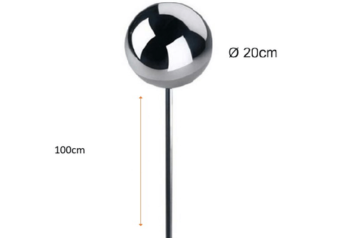 Srebrna kula Ø 20 cm na  piku - polerowana