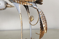 Ptak metalowy jedzący 3D 38 cm