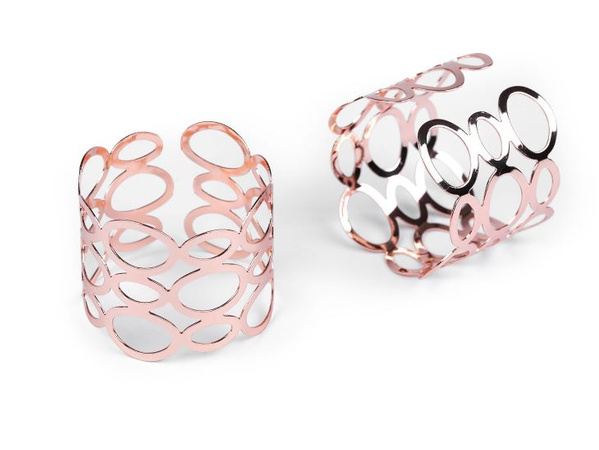 Metallring für Serviette - Roségold. Muster KREIS
