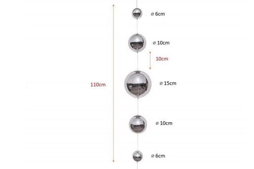 Stahlbälle für Fenster: 6,10,15,10 und 6 cm