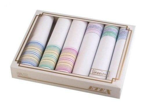 6 chusteczek damskich w białym pudełku