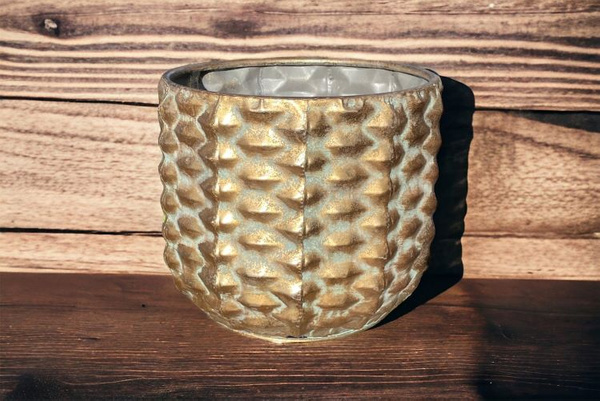 Goldene Abdeckung für Blumentopf XL