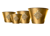 Blumentopfabdeckung aus Goldmetall - Größe M