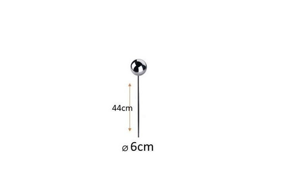 Silberkugel Ø 6 cm auf Spitze 44 cm - poliert