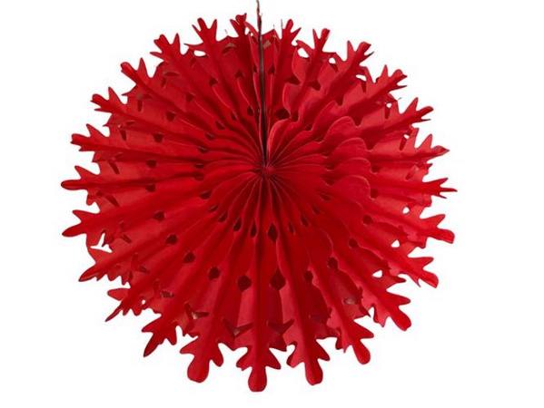 Papierrosette groß 37 cm ROT