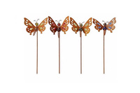 Gartendekoration SCHMETTERLING mit gelben Perlen
