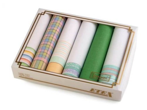 6 chusteczek damskich w białym pudełku