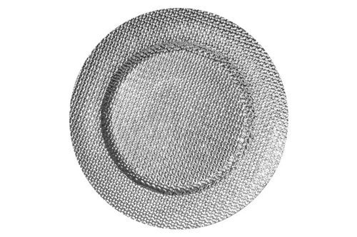 Taca - patera dekoracyjna Ø 30 cm - srebrna plecionka