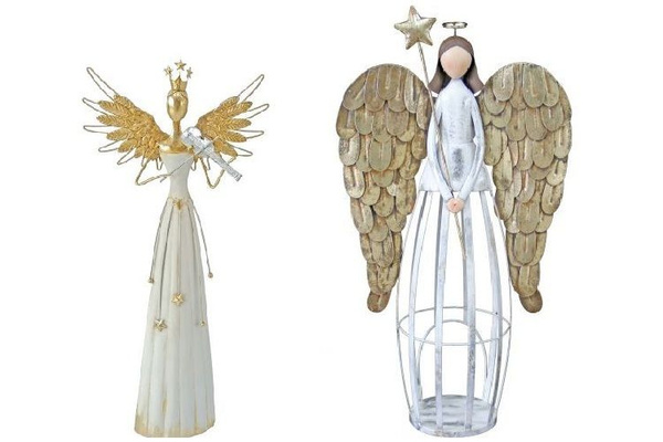 Anioł biało-złoty z gwiazdką