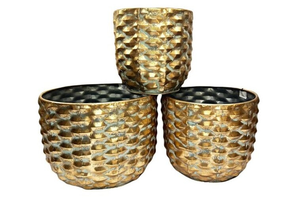 Goldene Abdeckung für Blumentopf XL