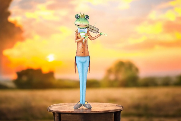 Frosch mit Geige.