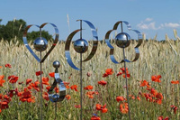 Gartendekoration aus Stahl auf dem Gipfel HERZ.