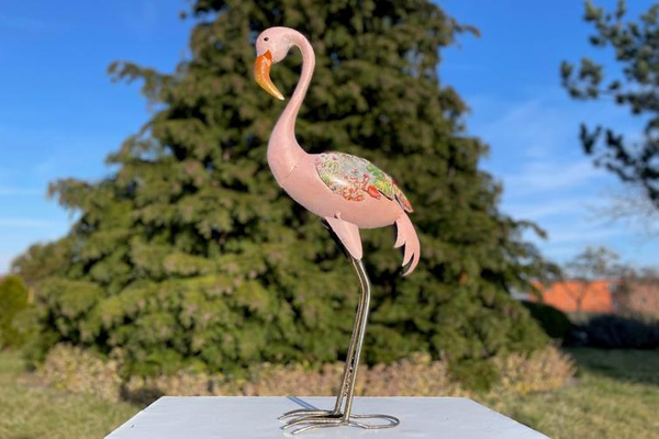 Flamingo - Gartenfigur aus Metall