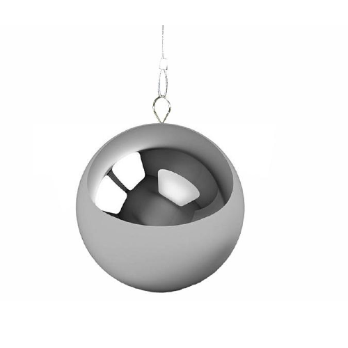 Silberne Zierkugel Ø 15 cm auf Seil
