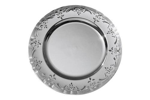 Taca - patera dekoracyjna srebrna lustrzana
