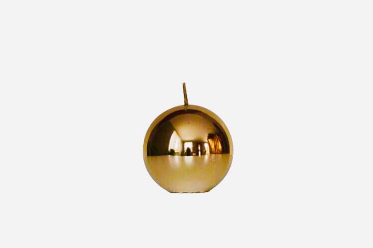 Świeca lustrzana lakierowana złota 9 cm